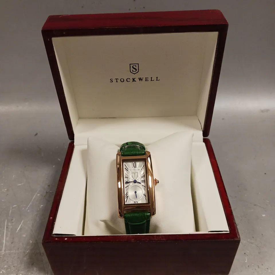 LADIES STOCKWELL WATCH – TEXTURED DIAL WITH SUB DIAL MINUTE HAND – LEATHER STRAP