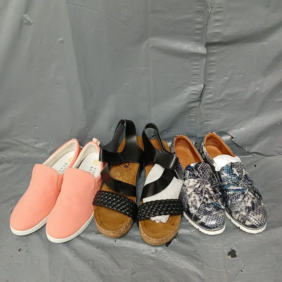 BOX OF APPROX 6 ASSORTED PAIRS OF SHOES IN VARIOUS STYLES, COLOURS AND SIZES
