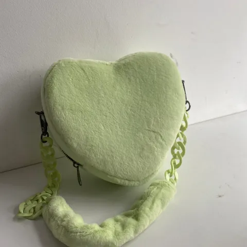 BRAND NEW KOI 100% VEGAN GREEN CLOUD HEART FLUTTERS FAUX FUR BAG