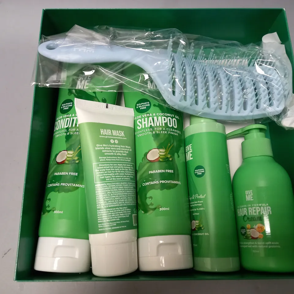 BOXED GIVE ME HAIRCARE SET - ALOE VERA & COCONUT OIL