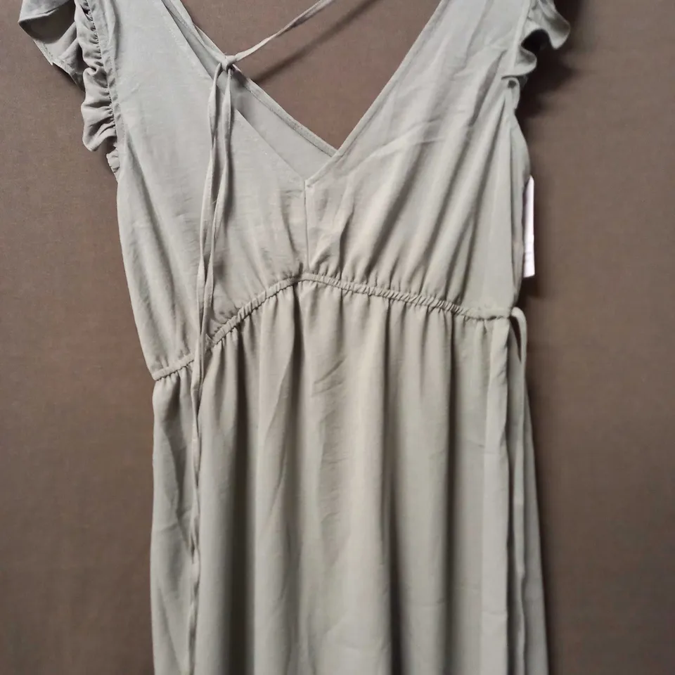 MAISON DE NIMES  V-NECK MIDI DRESS IN KHAKI - M