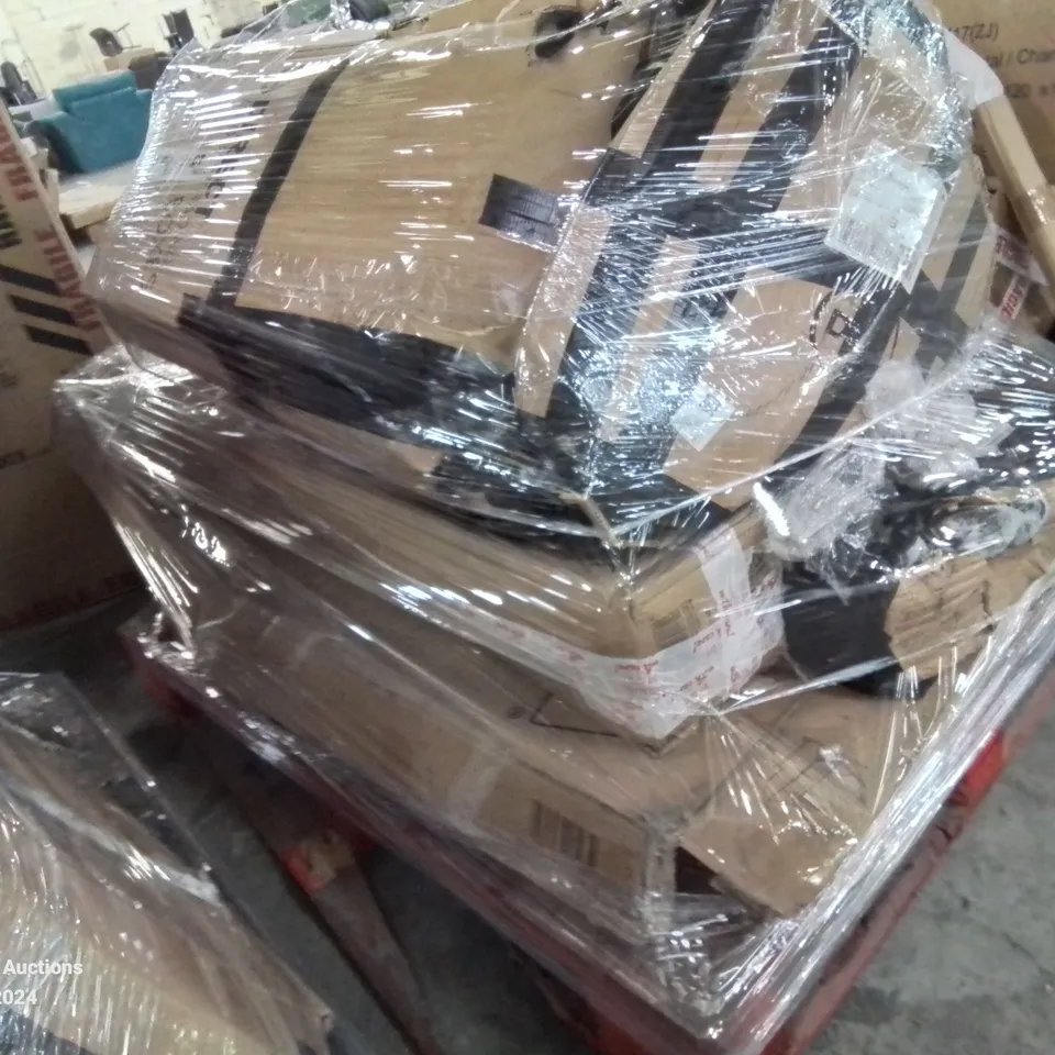 PALLET CONTAINING VARIOUS BOXED FURNITURE PARTS AND OTHER HOUSEHOLD ITEMS ETC.