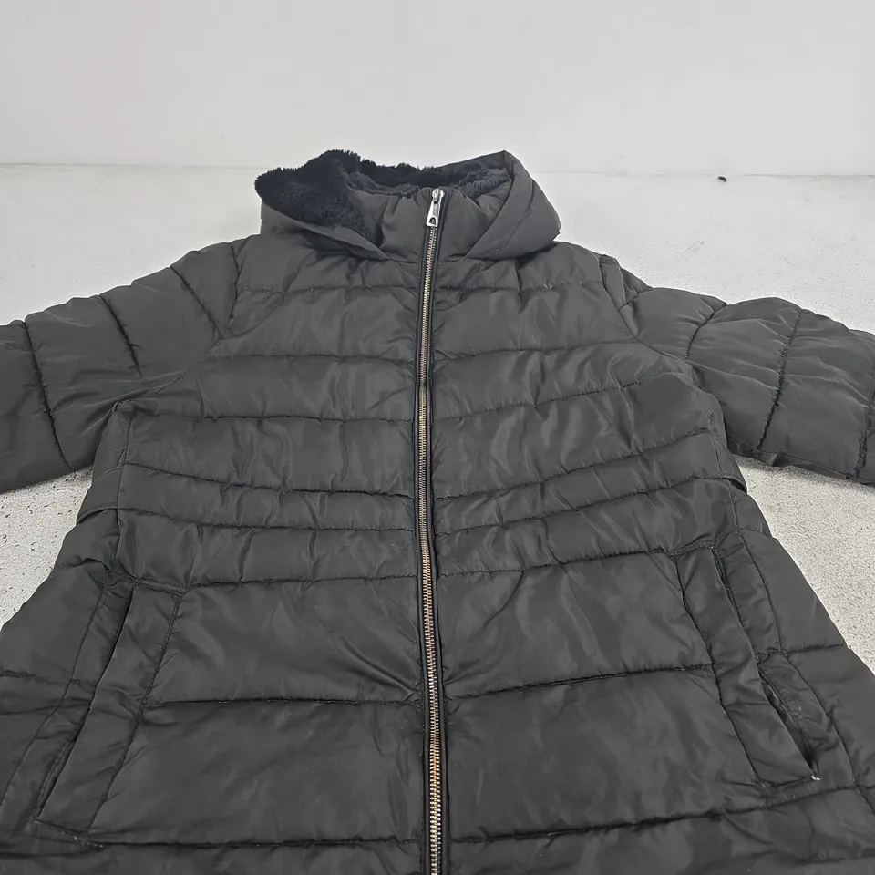 NEW LOOK WOMEN'S PUFFER JACKET, BLACK, UK 16 (EU 44) – HOODED