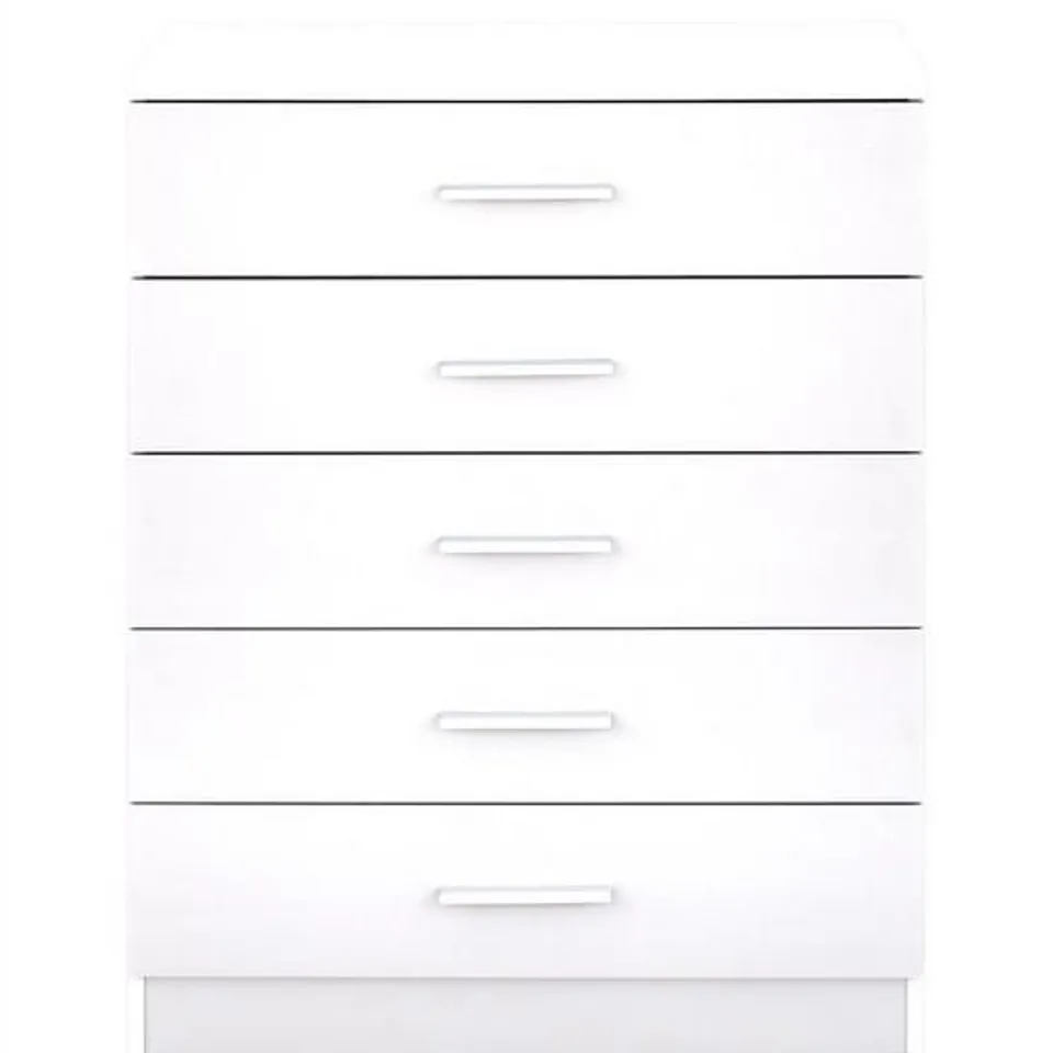BOXED PANAMA 5 DRAWER CHEST OF DRAWERS WHITE