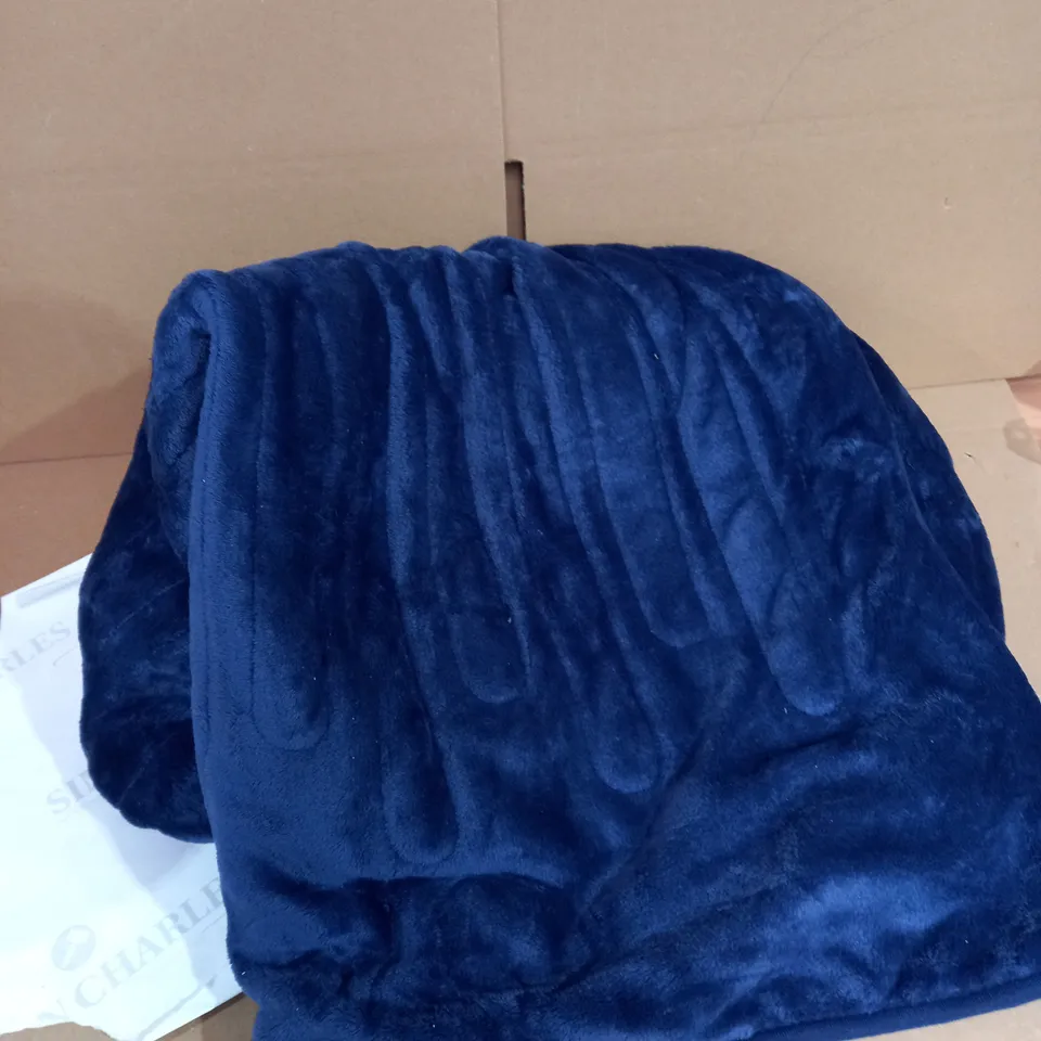 COZEE HOME HEATED NAVY THROW