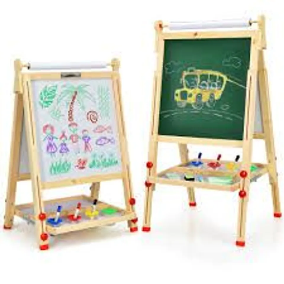 BOXED COSTWAY KIDS 3 IN 1 ART EASEL WITH WHITEBOARD