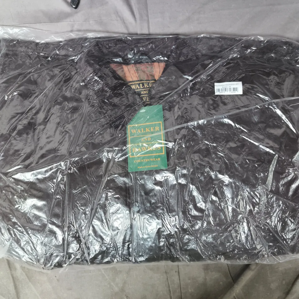walker and hawkes wax padded blackstone jacket in brown size medium