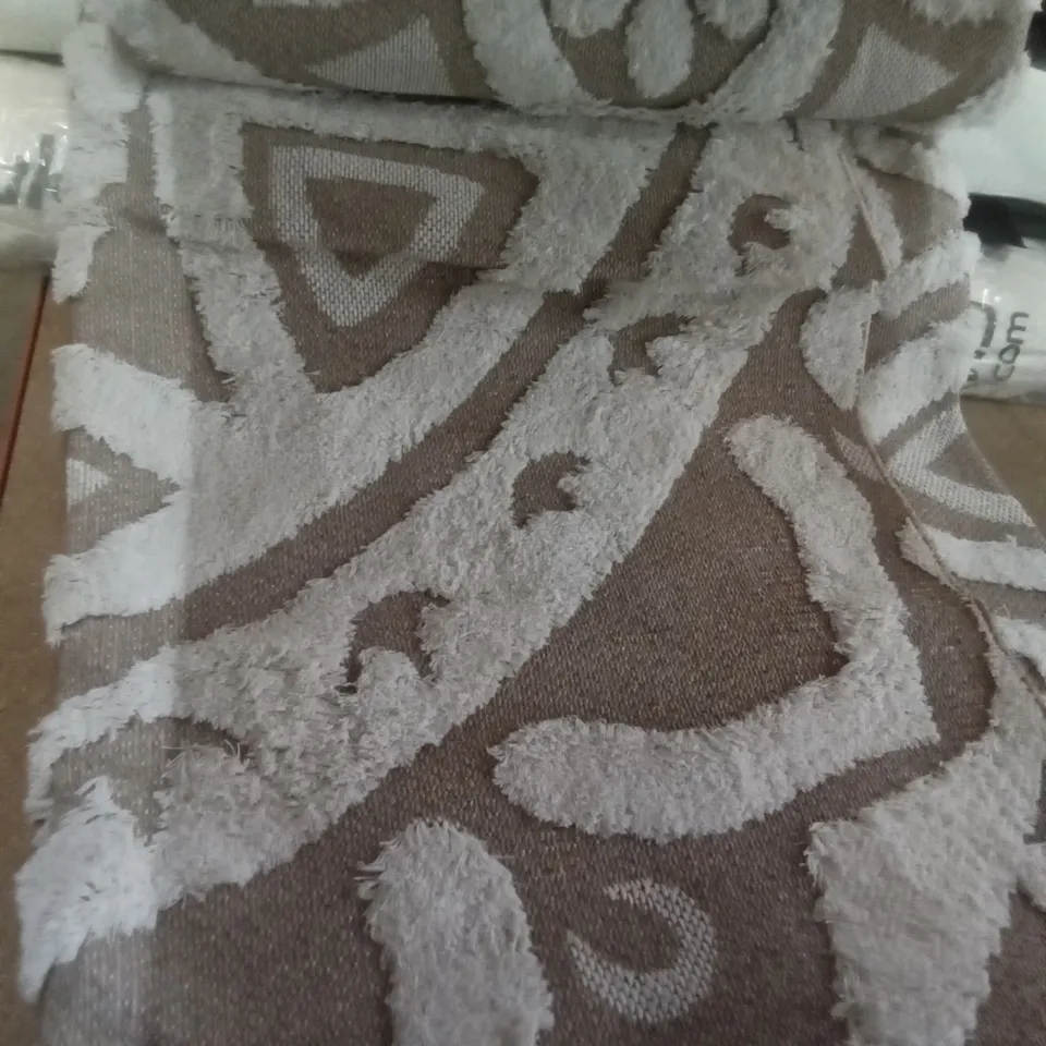 BEIGE MANDELA COTTON FLATWEAVE AREA RUG 194X290CM