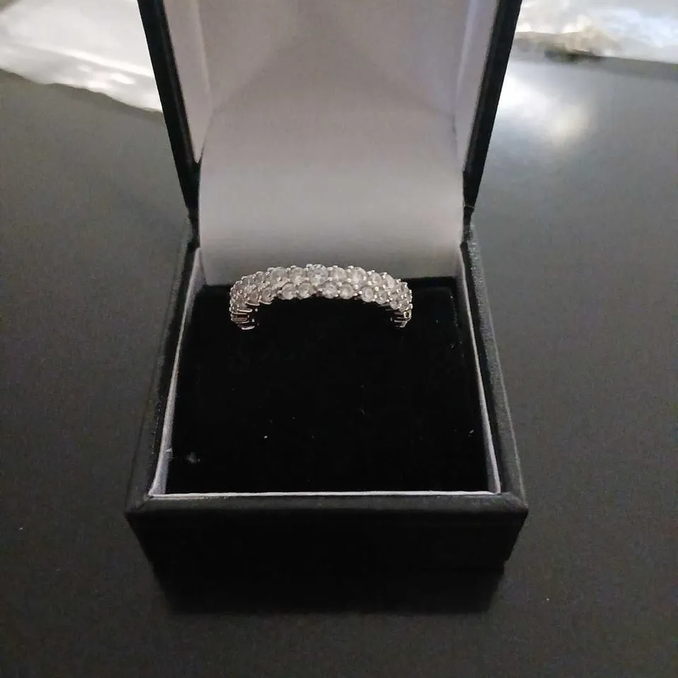 DIAMONIQUE 1.5CT TW ETERNITY RING STERLING SILVER