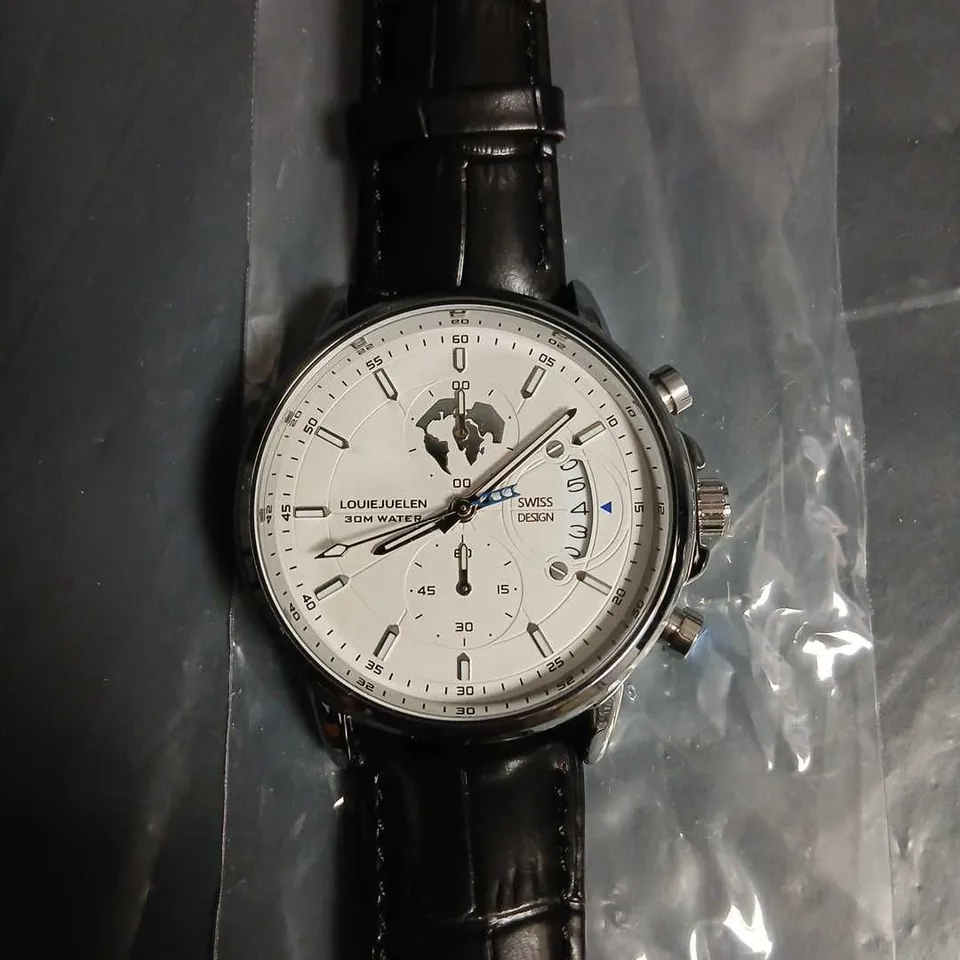 LOUIE JUELEN SWISS DESIGN CHRONOGRAPH WATCH – LEATHER STRAP