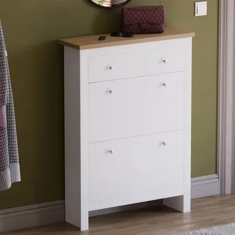 BOXED ARLINGTON SHOE CABINET - WHITE (1 BOX)