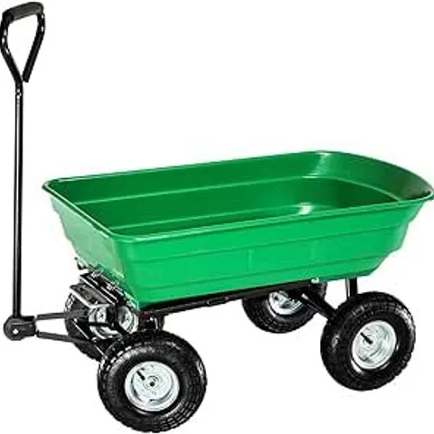 OYPLA HEAVY DUTY GREEN GARDEN CART WITH TIPPING BARROW TROLLEY