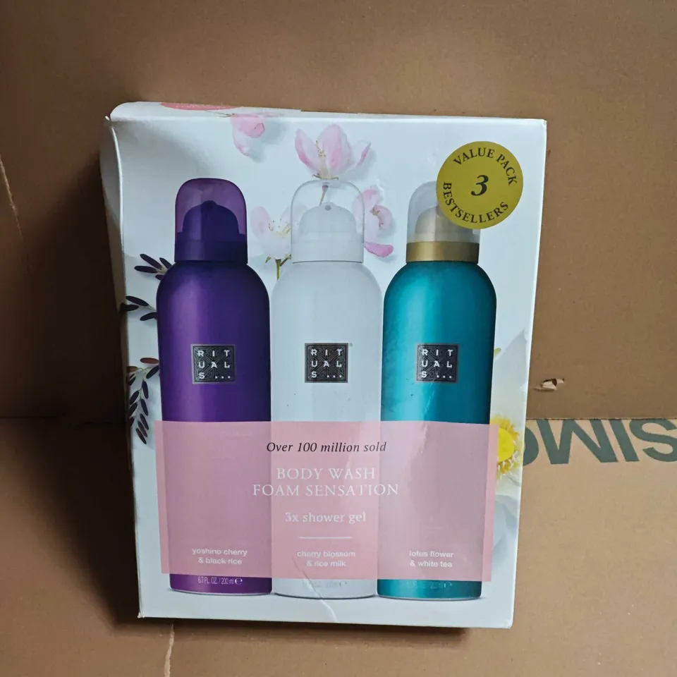 RITUALS BODY WASH FOAM SENSATION 3X SHOWER GEL PACK