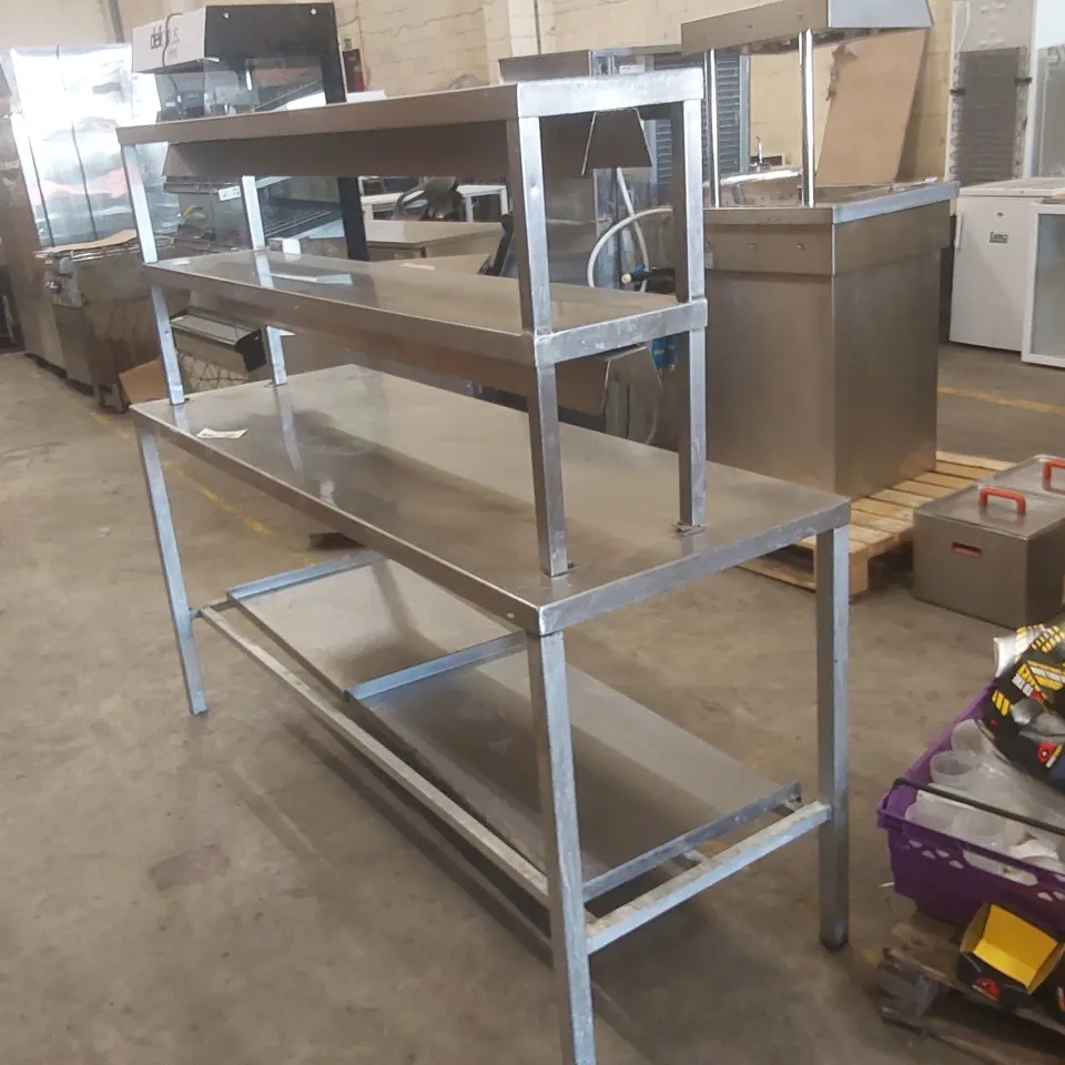 STAINLESS TABLE WITH 2 TIER HEATED GANTRY