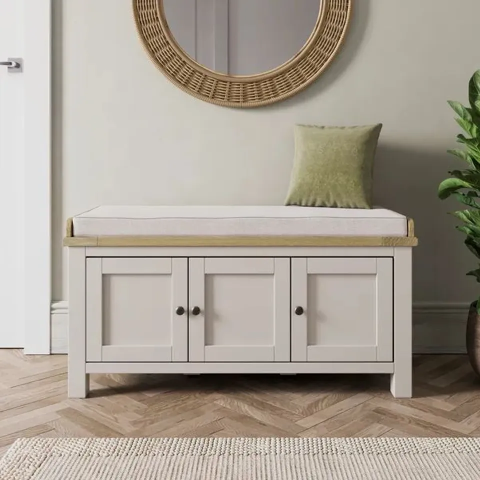 BOXED OLNEY HALLWAY BENCH - STONE (1 BOX)