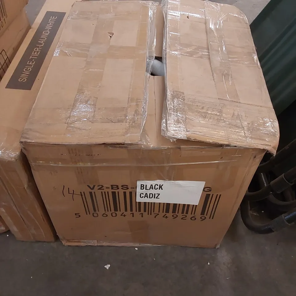 BOXED SET OF 2 NEO CADIZ VELVET BAR STOOLS - BLACK (1 BOX)