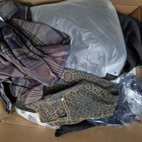 APPROXIMATELY 35 ASSORTED CLOTHING ITEMS IN VARIOUS SIZES, STYLES & COLOURS TO INCLUDE BRANDS SUCH AS ZARA, MNG, FUTURE, ETC - COLLECTION ONLY