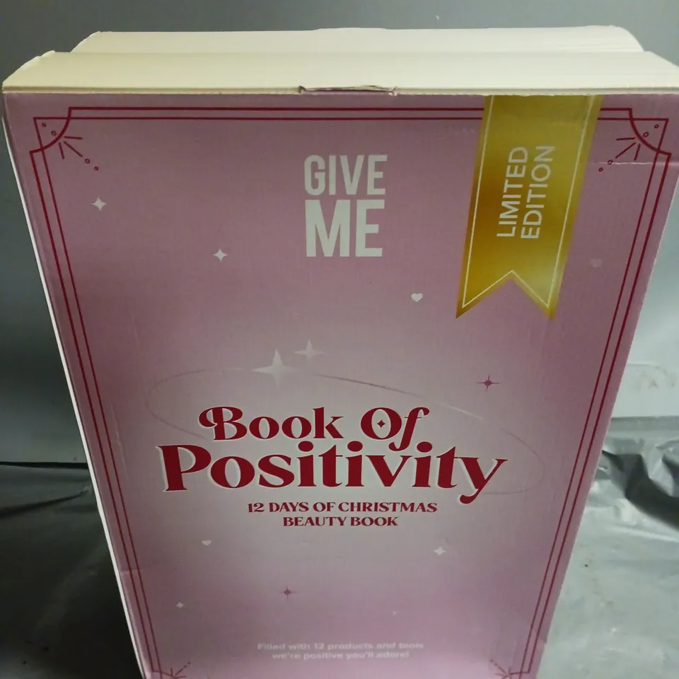 BOXED GIVE ME BOOK OF POSITIVITY 12 DAYS OF CHRISTMAS BEAUTY BOOK