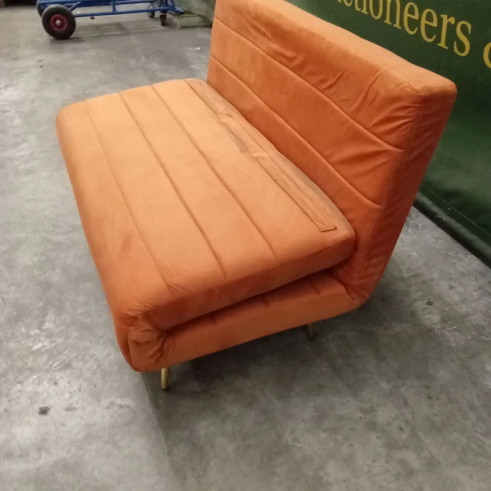 GUILLE 2 SEATER SOFA BED - VELVET ORANGE