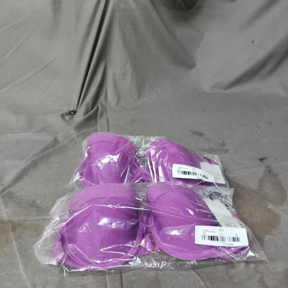 2 X SHADE SHORE PURPLE 34B BRA BAGGED WITH TAGS