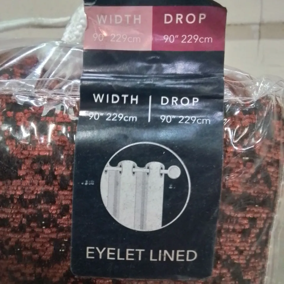 BAGGED PAOLETTI GALAXY TEXTURED CHENILLE EYELET LINED CURTAINS 90"×90"