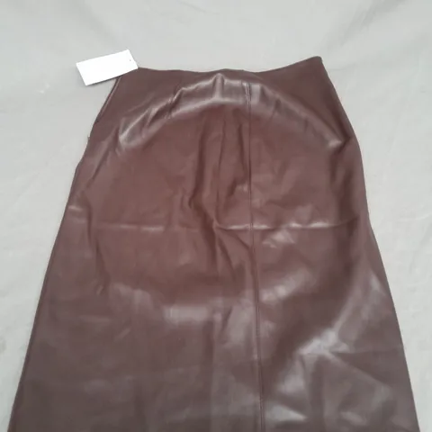 MNG FAUX LEATHER SKIRT IN BROWN SIZE EU 36