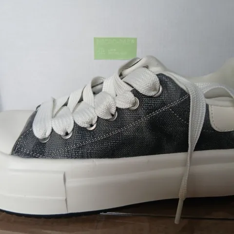 AMANIYA Denim Platform Sneakers – White Rubber Sole, L-2507 (275/45 (2.5)) 