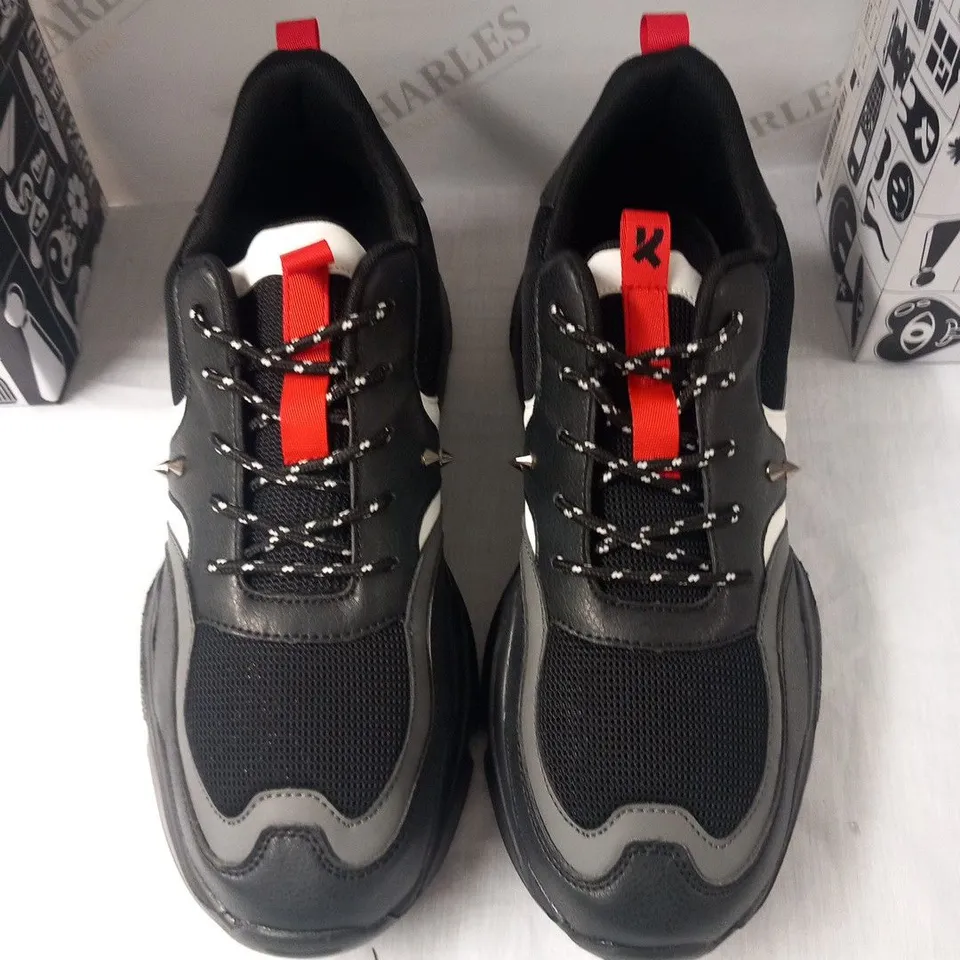 BRAND NEW BOXED PAIR OF KOI HYPER MEN'S BLACK NEUTRON TRAINERS SIZE 12