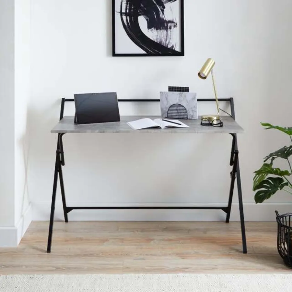 BOXED EVELYN FOLDING DESK - CONCRETE EFFECT