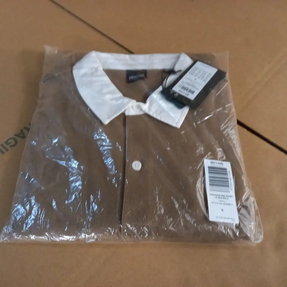 BAGGED ONLY & SONS LS RUGBY JERSEY IN BROWN - S