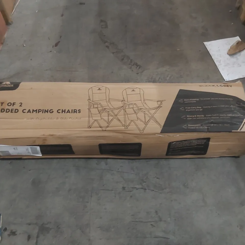 BOXED SET OF 2 VOYAGER PADDED CAMPING CHAIRS