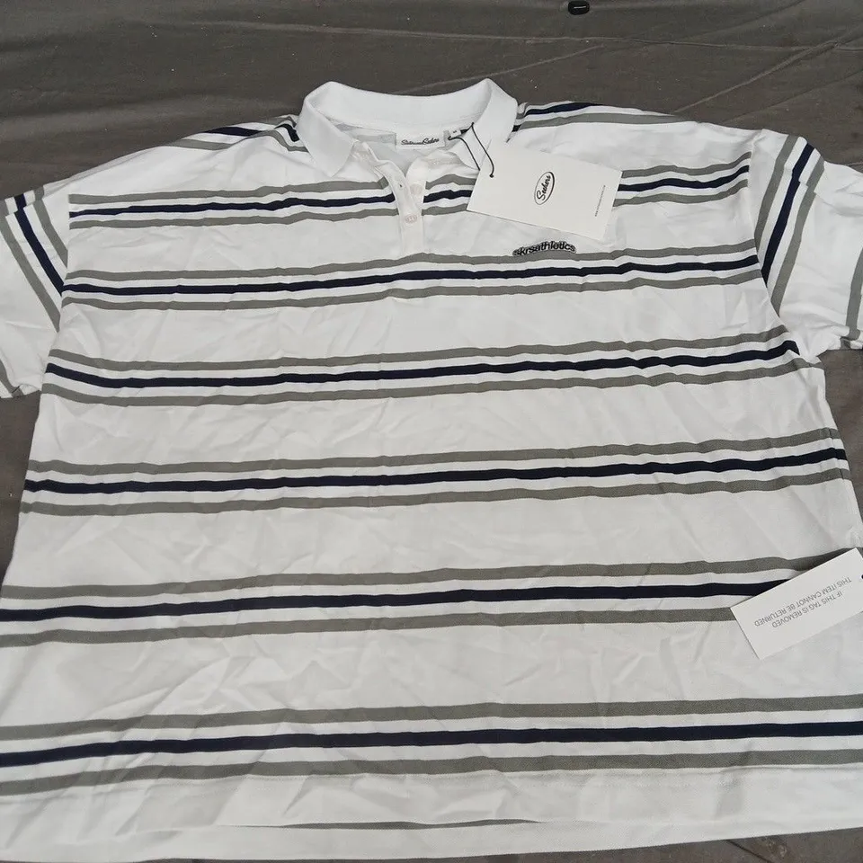 SISTER & SEEKERS STRIPED POLO SHIRT - M