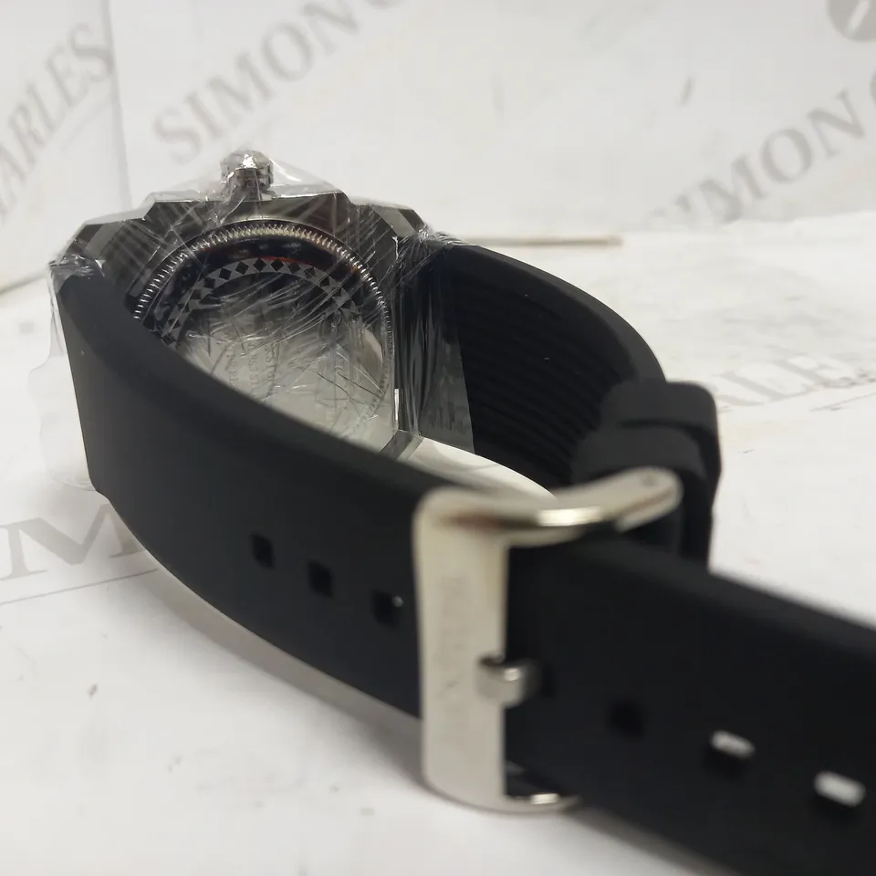 RUCKSTUHL OCTAGONAL FACE RUBBER STRAP WATCH RRP £540