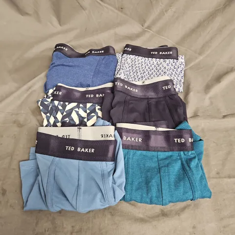 TED BAKER X6 ASSORTED PAIRS F BOXERS IN BLUE MULTI SIZE L