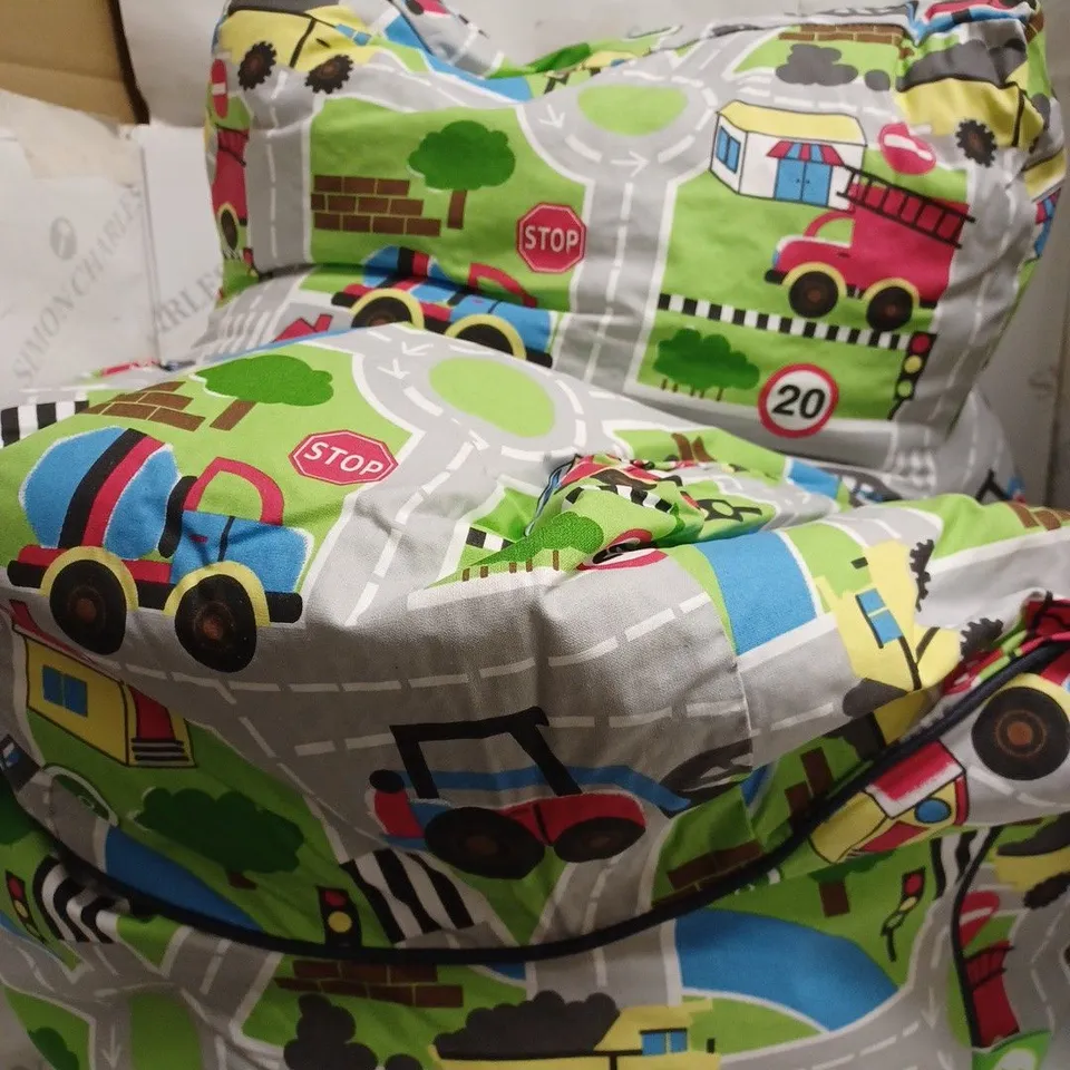 CHILDRENS DRIVING PRINT BEAN BAG CHAIR 