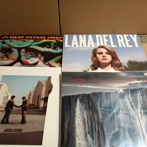 APPROX 10 ASSORTED VINYL RECORDS TO INCLUDE LANA DEL RAY, THAT PETROL EMOTION AND BONO