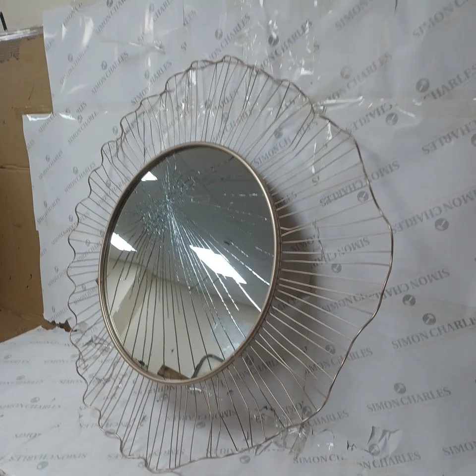 BOXED KELLY HOPPEN METAL WALL FARMED MIRROR - COLLECTION ONLY