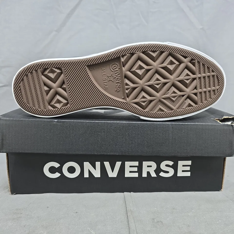 BOXED PAIR OF CONVERSE SHOES IN WHITE SIZE UK 5