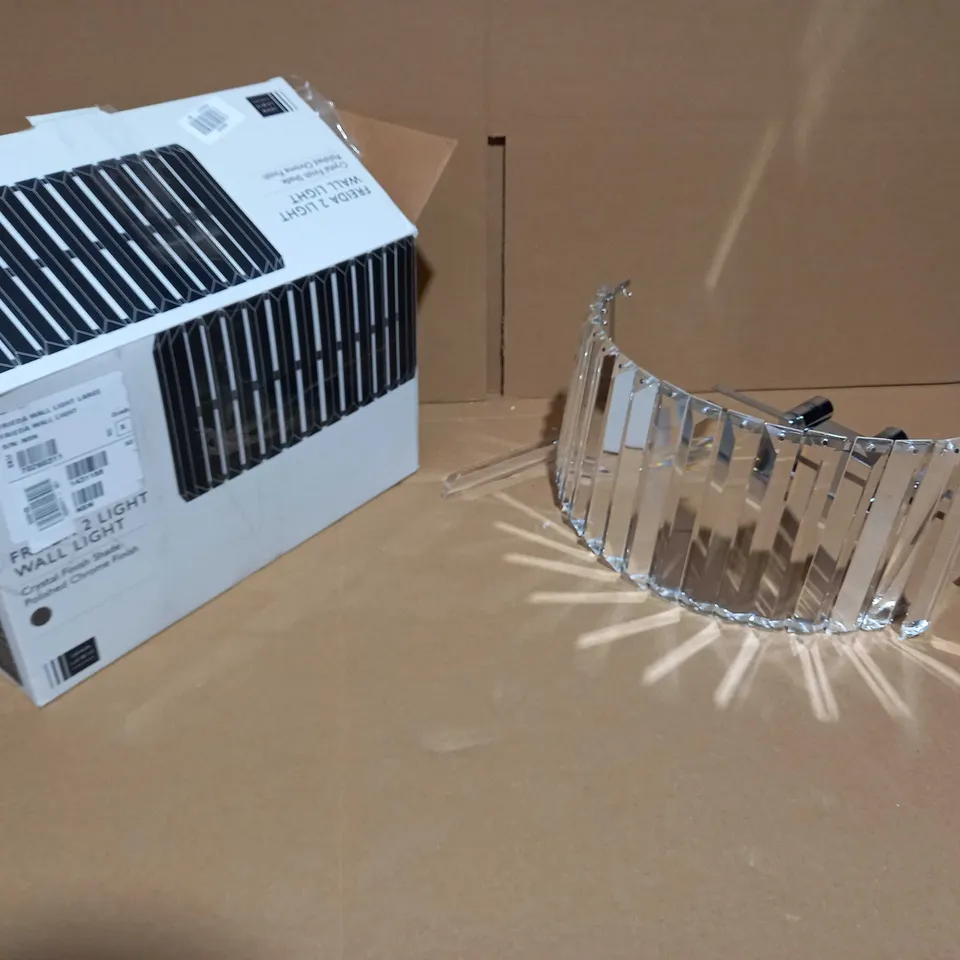 BOXED JOHN LEWIS POLISHED CHROME CRYSTAL FINISH 2 LIGHT WALL LIGHT
