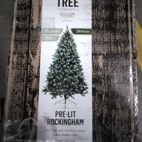 BOXED PRE-LIT ROCKINGHAM 2.1M ARTIFICIAL CHRISTMAS TREE