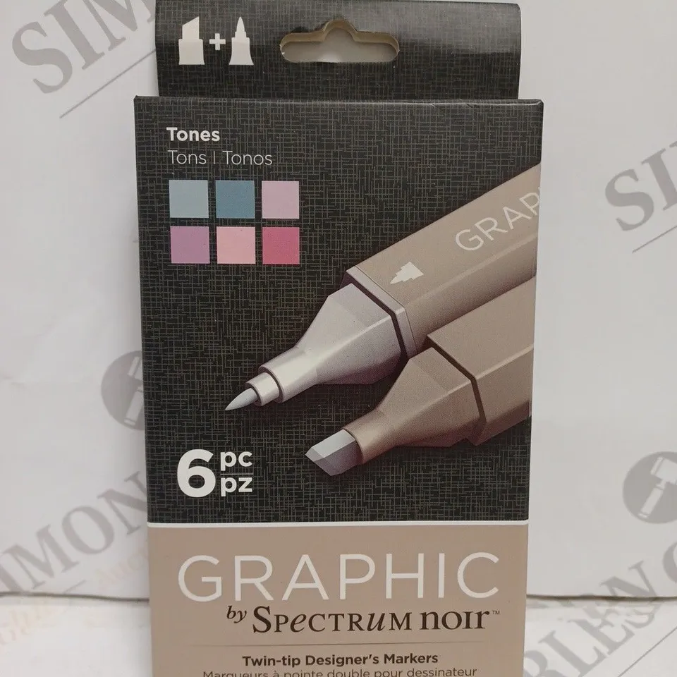 LOT OF 3 6-PACKS OF SPECTRUM NOIR GRAPHIC MARKERS - TONES