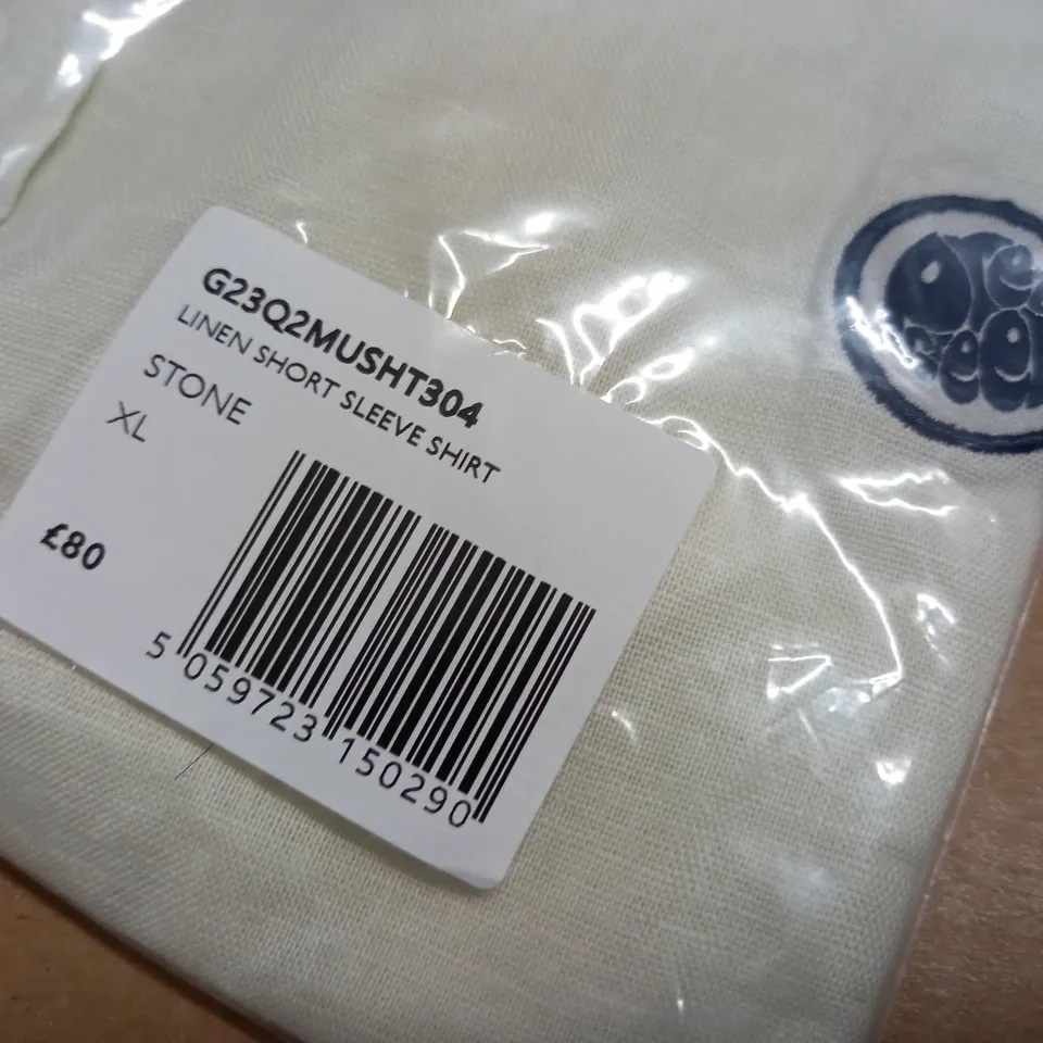 BAGGED PRETTY GREEN LINEN SHORT SLEEVE SHIRT - XL