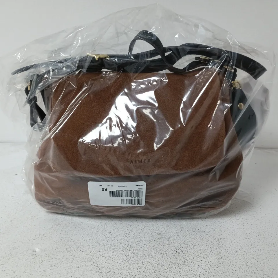 BAGGED AIMEE KESTENBERG DELRAY CONVERTIBLE SUEDE HANDBAG IN CHESTNUT