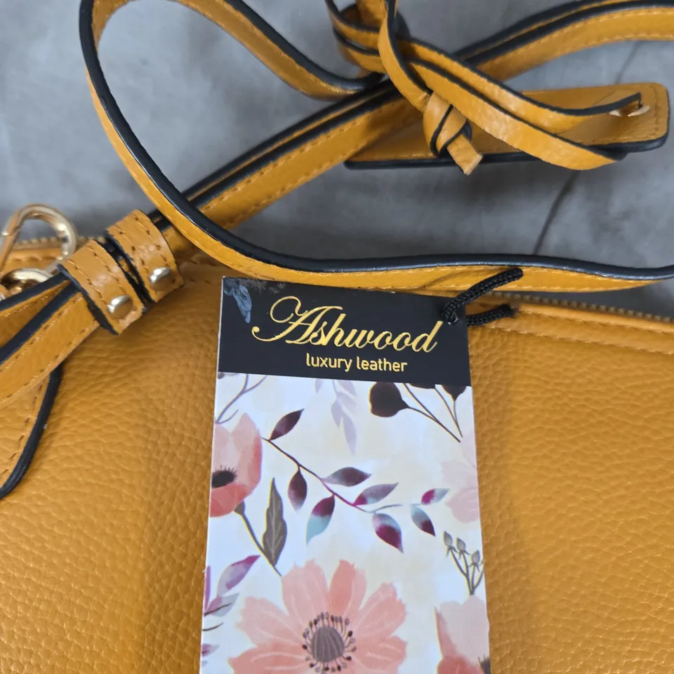 ASHWOOD LUXURY LEATHER HANDBAG - MUSTARD YELLOW, DUBLIN - A 
