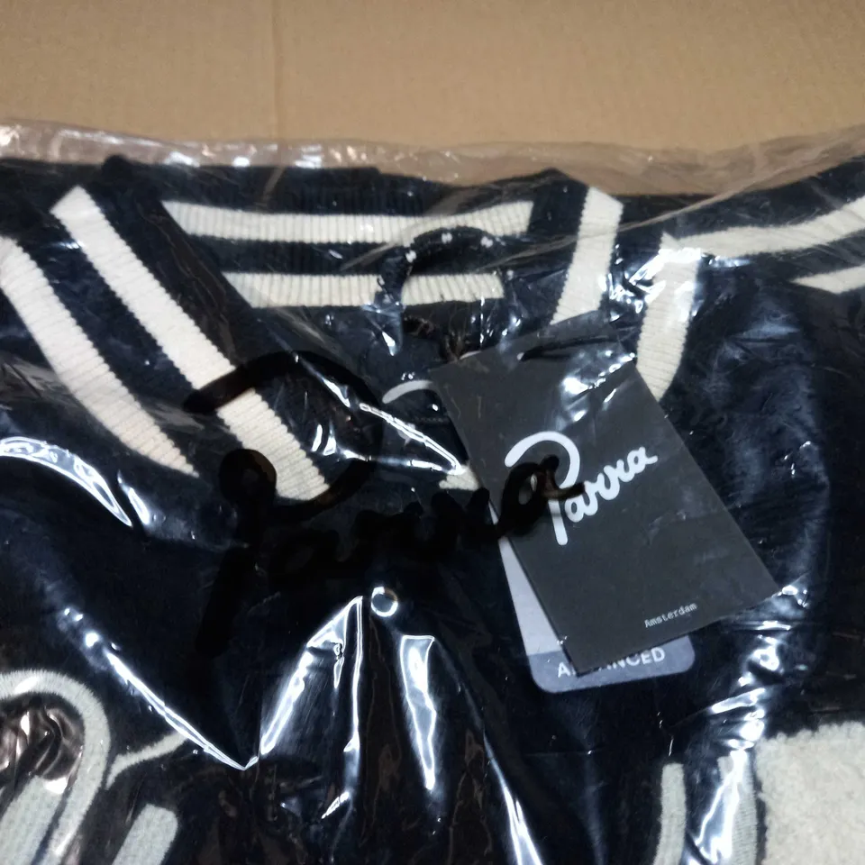 PACKAGED BLACK/WHITE CLOUDY STAR VARSITY JACKET