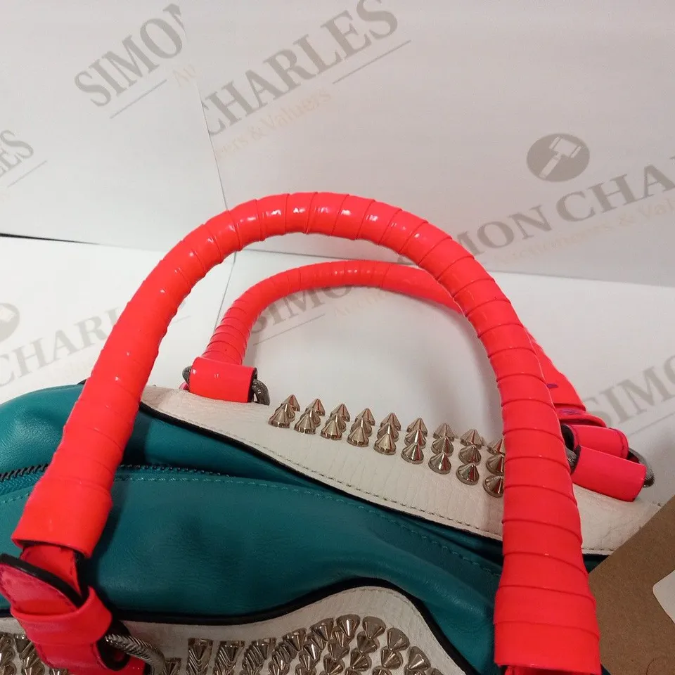CHRISTIAN LOUBOUTIN PANETTONE SMALL CALF NEVADA/SPIKES BAG