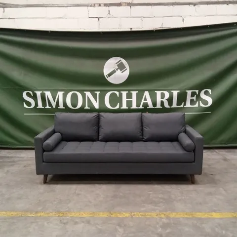 STANBERRY 3 SEATER OUTDOOR SOFA WITH 2 BOLSTER CUSHIONS IN GREY