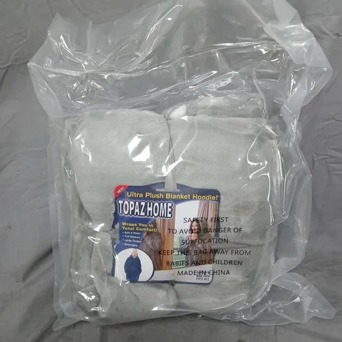 BOX OF APPROX 6 TOPAZHOME ULTRA PLUSH BLANKET HOODIE – ONE SIZE FITS ALL, GREY
