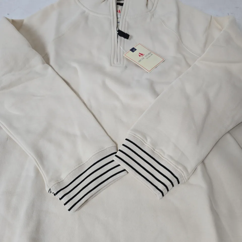ARCTIC STORM 1/4 ZIP JUMPER, CREAM - SIZE 18