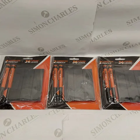 BOX OF 3X BRAND NEW THORVALD 2PCS CARPENTER PENCIL SETS